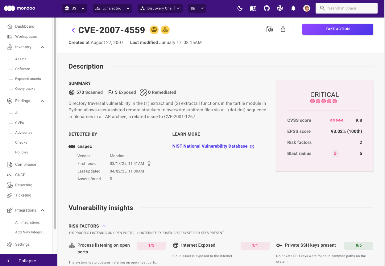 New CVE page